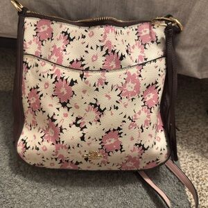 Coach Pink and Cream Floral Crossbody Bag